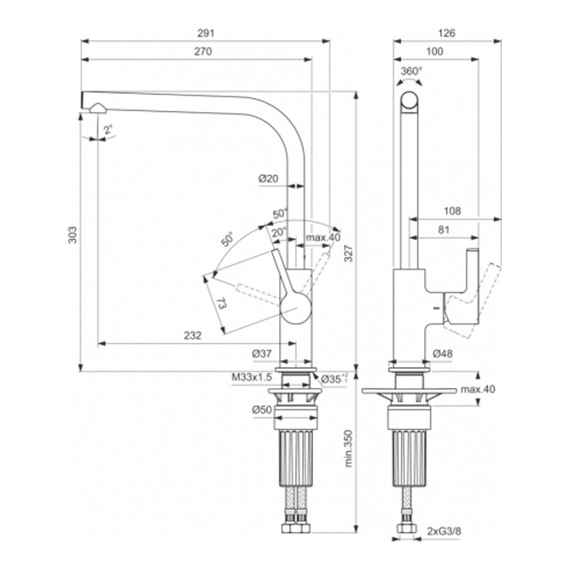 Смеситель для кухни Ideal Standard Gusto BD418AA фото 2