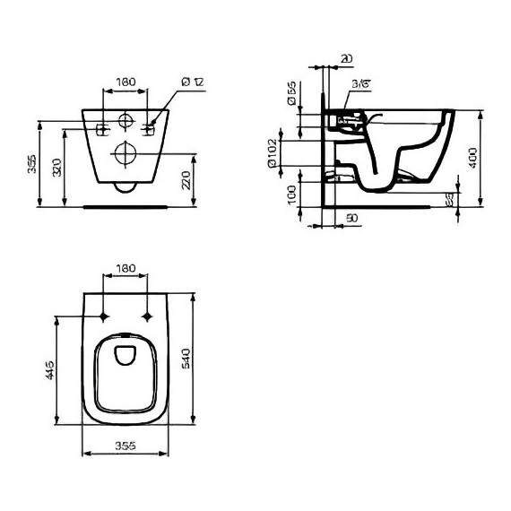 Унитаз-биде подвесной безободковый Ideal Standard i.Life B T534701 фото 6