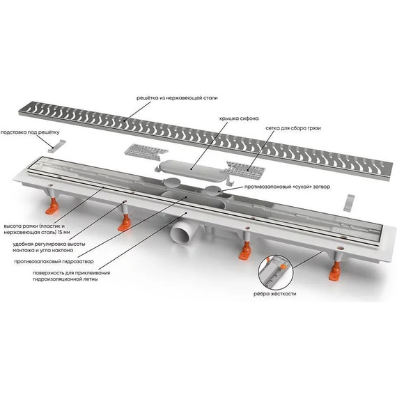 Трап Veconi Klasik/Floor Black 85 см V850KB, черный матовый, Цвет производителя: чёрный матовый, Размер трапа: 850 - 7 Трап Veconi Klasik/Floor Black 85 см V850KB, черный матовый, Цвет производителя: чёрный матовый, Размер трапа: 850 фото 7