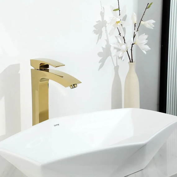 Смеситель для раковины высокий Gappo G1007-32, золото - 2 Смеситель для раковины высокий Gappo G1007-32, золото фото 2