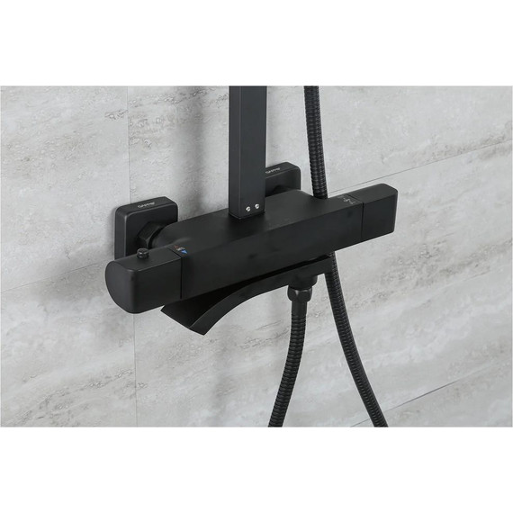 Душевая стойка с термостатом Gappo G2407-60, черный - 3 Душевая стойка с термостатом Gappo G2407-60, черный фото 3