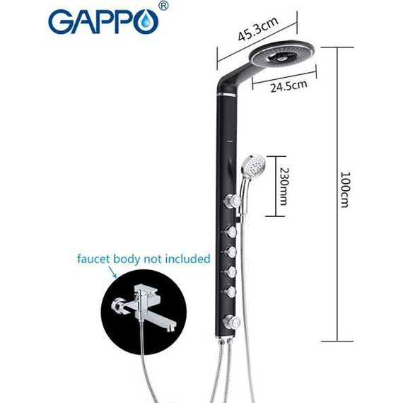 Гидромассажная панель Gappo G2417, черный/хром фото 8