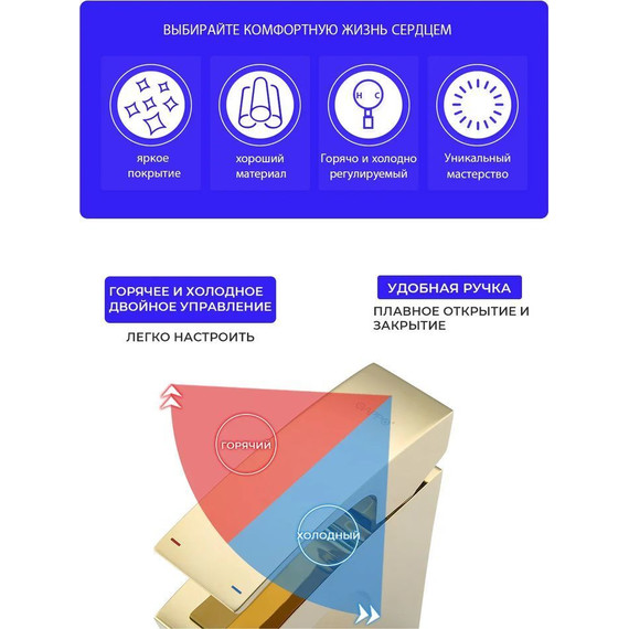 Смеситель для биде Gappo G5007-3, золото - 3 Смеситель для биде Gappo G5007-3, золото фото 3
