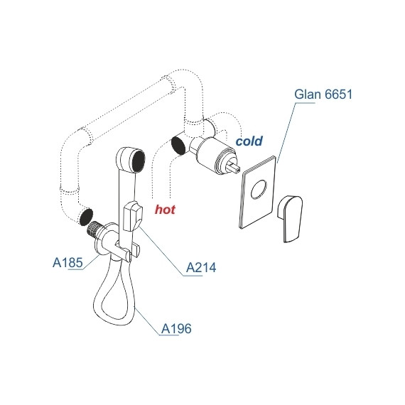 Набор для гигиенического душа WasserKraft Glan A66096, черный глянец - 3 Набор для гигиенического душа WasserKraft Glan A66096, черный глянец фото 3