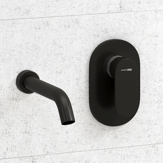 Смеситель для раковины настенный WasserKraft Elbe A74543, черный фото 2
