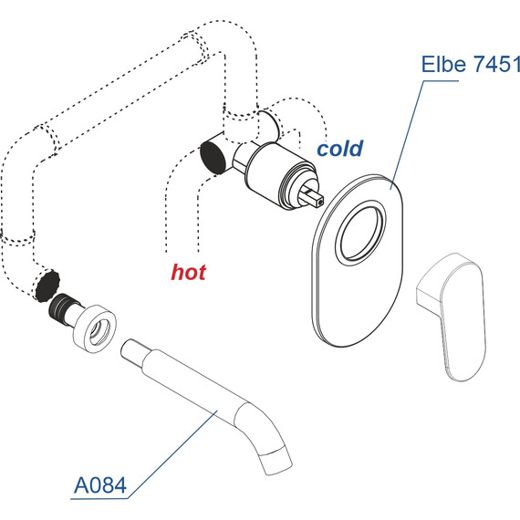 Смеситель для раковины настенный WasserKraft Elbe A74543, черный фото 3