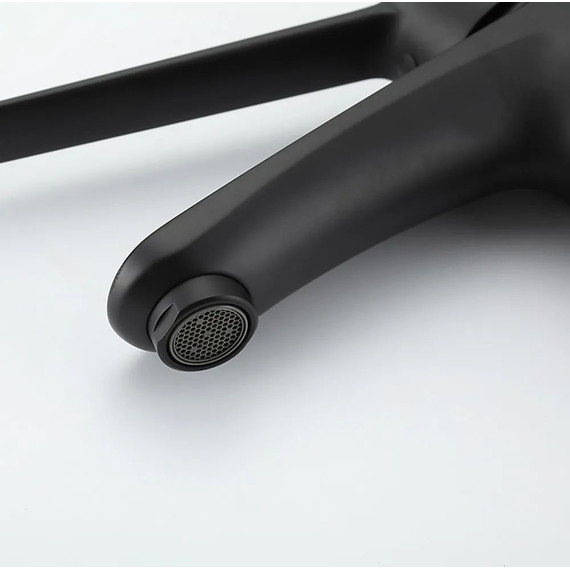 Смеситель для раковины с локтевой (хирургической) ручкой Gappo G1021-6, черный, Цвет производителя: чёрный фото 12