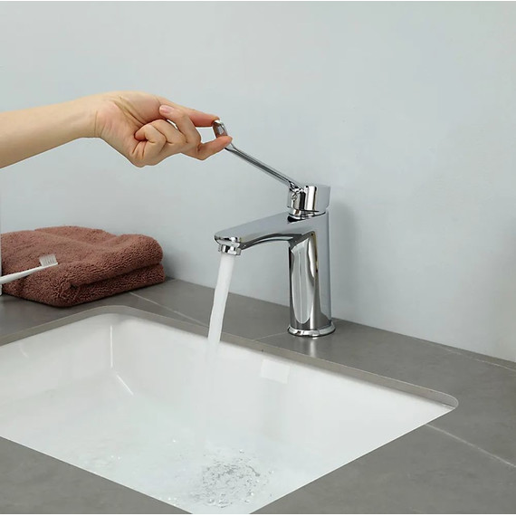 Смеситель для раковины с локтевой (хирургической) ручкой Gappo G1021, Цвет производителя: хром фото 12