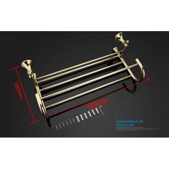 Полка для полотенец Gappo G1424, цвет золото фото 6