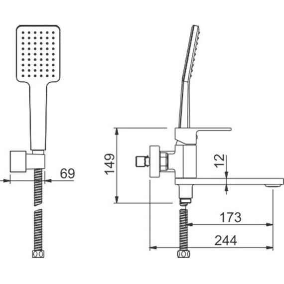Смеситель для ванны с душевым гарнитуром Gappo G3283-8, хром/белый фото 18