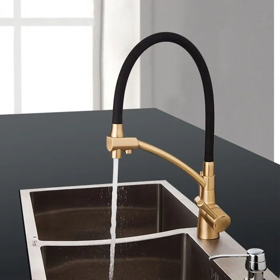 Смеситель для кухни Gappo G4398-13, золото/черный фото 12