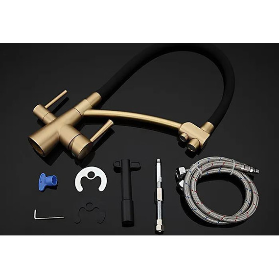 Смеситель для кухни Gappo G4398-13, золото/черный фото 21