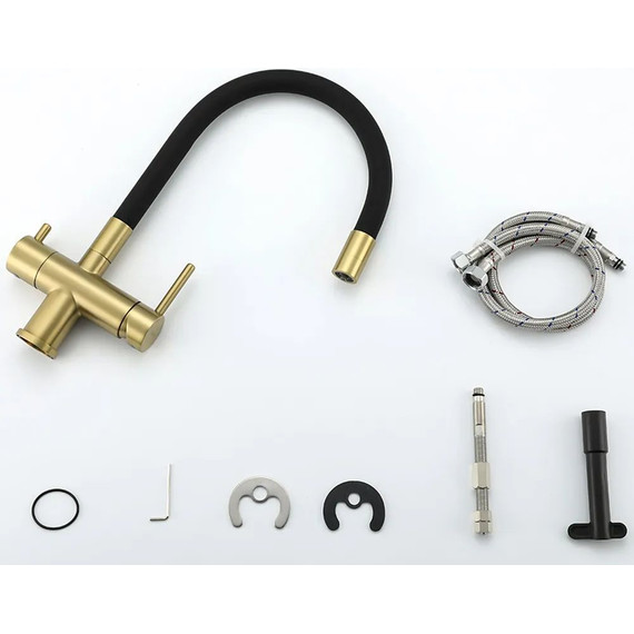 Смеситель для кухни Gappo G4398-33, золото/черный - 12 Смеситель для кухни Gappo G4398-33, золото/черный фото 12