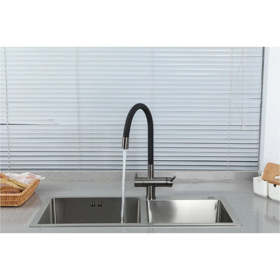 Смеситель для кухни Gappo G4398-39, оружейная сталь/чёрный - 14 Смеситель для кухни Gappo G4398-39, оружейная сталь/чёрный фото 14