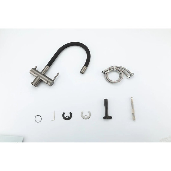 Смеситель для кухни Gappo G4398-39, оружейная сталь/чёрный - 15 Смеситель для кухни Gappo G4398-39, оружейная сталь/чёрный фото 15