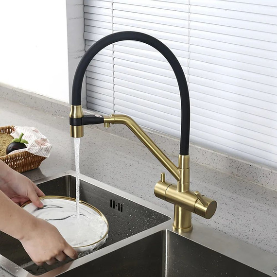 Смеситель для кухни Gappo G4398-83, золото/черный фото 10