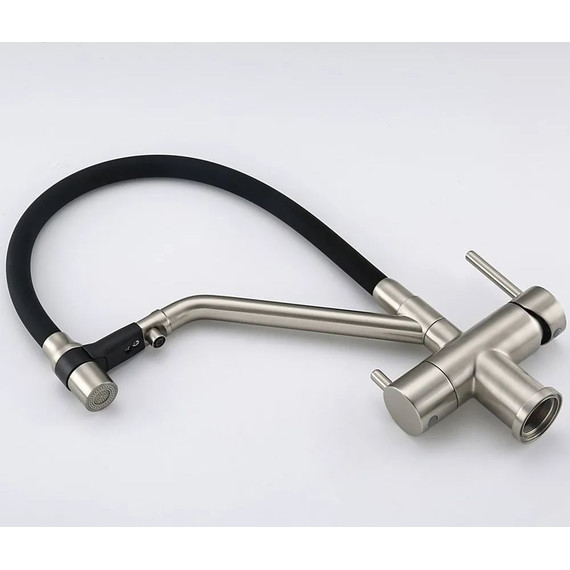 Смеситель для кухни Gappo G4398-85, сатин/черный фото 2