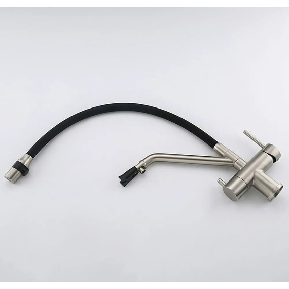 Смеситель для кухни Gappo G4398-85, сатин/черный фото 3