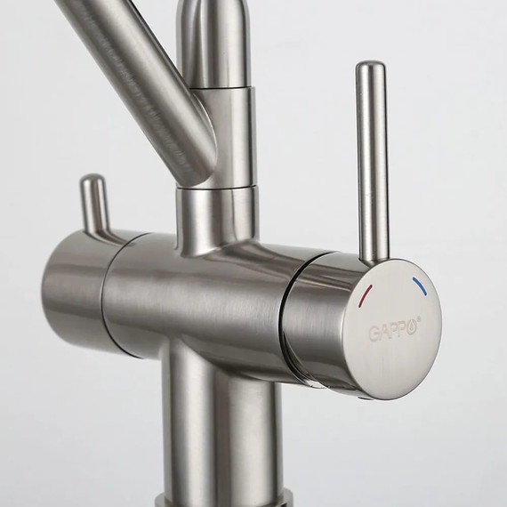 Смеситель для кухни Gappo G4398-85, сатин/черный фото 7