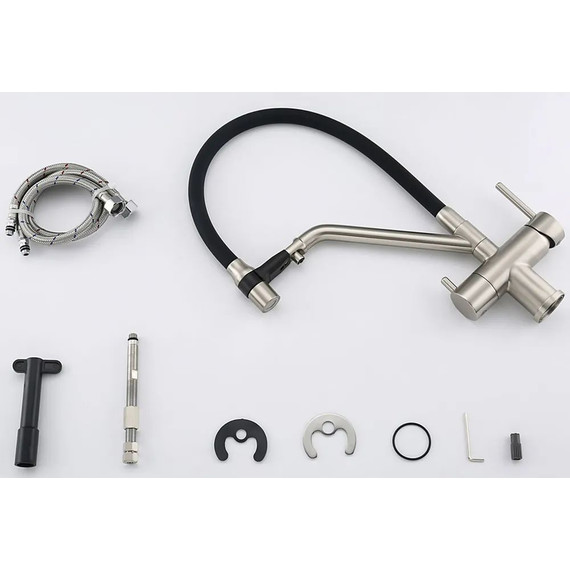 Смеситель для кухни Gappo G4398-85, сатин/черный фото 14