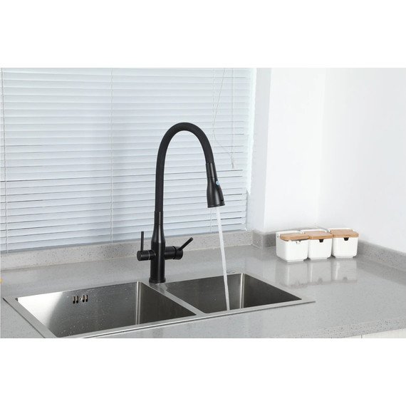 Смеситель для кухни Gappo G4399-66, черный фото 5