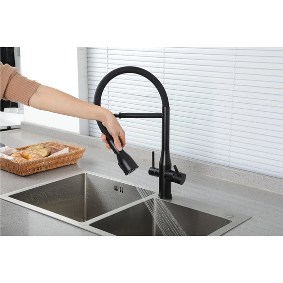 Смеситель для кухни Gappo G4399-76, черный фото 7