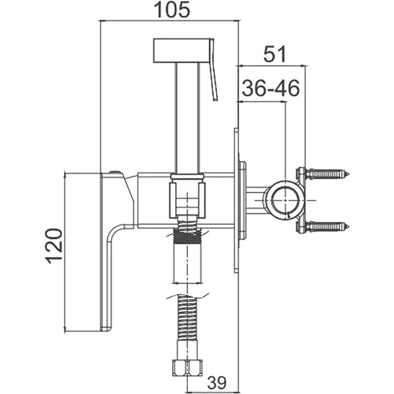 Набор для гигиенического душа Gappo G7217-9, оружейная сталь - 2 Набор для гигиенического душа Gappo G7217-9, оружейная сталь фото 2