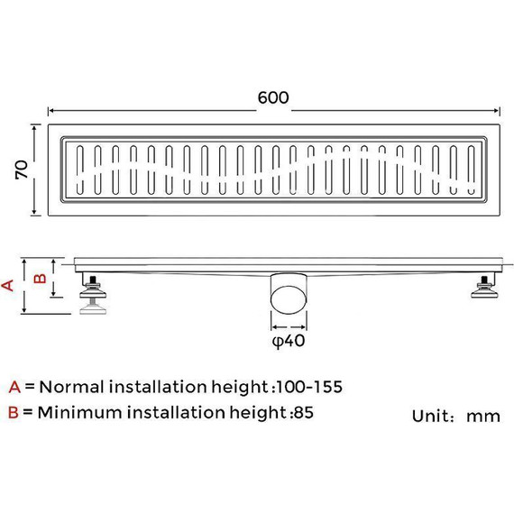 Трап Gappo 60 см G86007-39, оружейная сталь фото 3