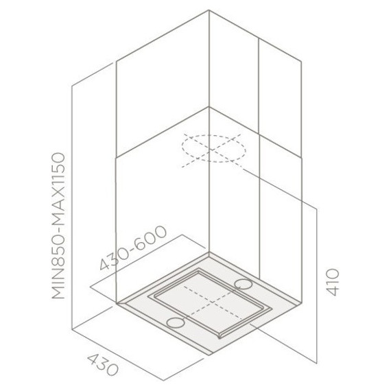Вытяжка ELICA KUADRA ISLAND IX/A/43x43 - 4 Вытяжка ELICA KUADRA ISLAND IX/A/43x43 фото 4