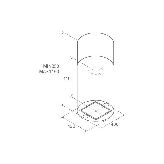 Вытяжка JET AIR PIPE ISLAND BL/A/43 - 3 Вытяжка JET AIR PIPE ISLAND BL/A/43 фото 3