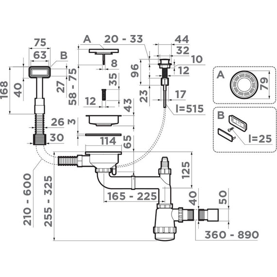 Арматура для кухонной мойки Omoikiri WK-1-A GB 4956767, графит фото 2