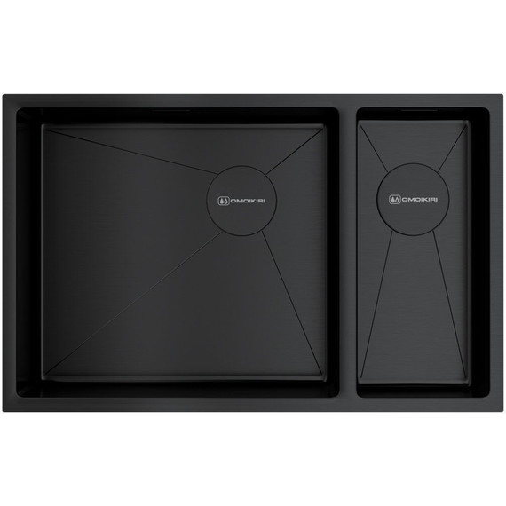 Мойка кухонная Omoikiri Taki 69-2-U/IF SIDE GB-L 1,2 мм 4997050 R, графит, Цвет производителя: графит фото 