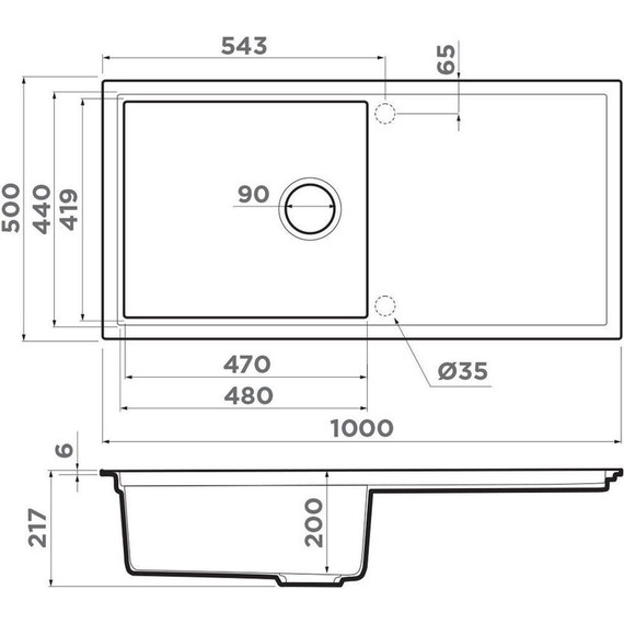 Кухонная мойка Omoikiri Sintesi 100 GB 4997125, графит, Цвет производителя: графит - 5 Кухонная мойка Omoikiri Sintesi 100 GB 4997125, графит, Цвет производителя: графит фото 5