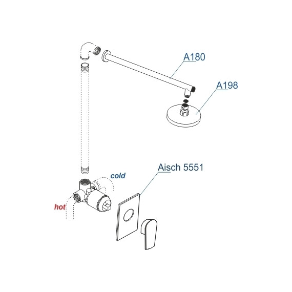 Душевая система для душа WasserKraft Aisch A55180, золото матовое фото 3