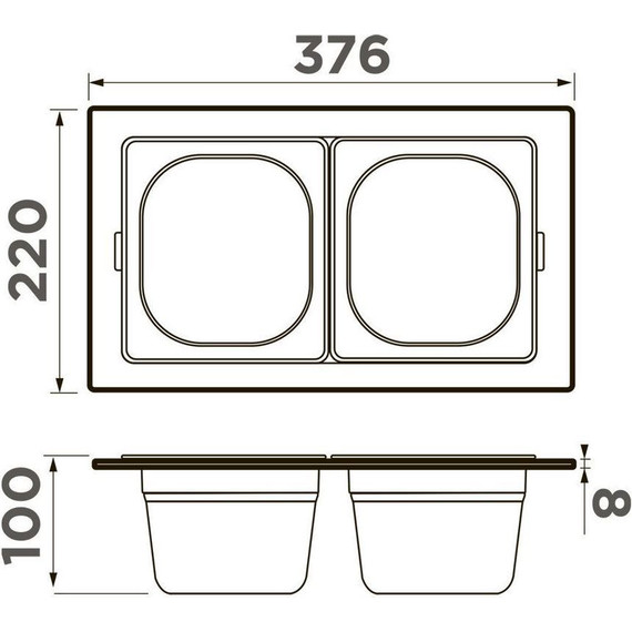 Контейнер для кухонной мойки Omoikiri DC-04-2 GB 4999085, графит фото 2