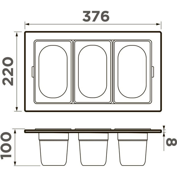 Контейнер для кухонной мойки Omoikiri DC-04-3 LG 4999089, светлое золото фото 2