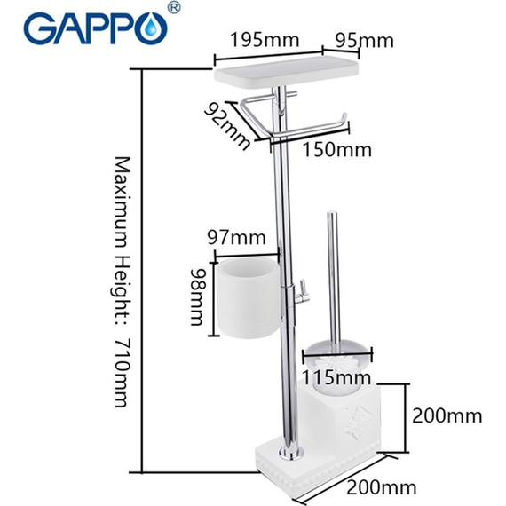 Стойка с держателем и ёршиком Gappo G902-1 - 10 Стойка с держателем и ёршиком Gappo G902-1 фото 10