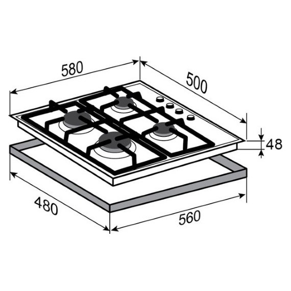 Газовая варочная поверхность Zigmund & Shtain GN 98.61 B фото 4