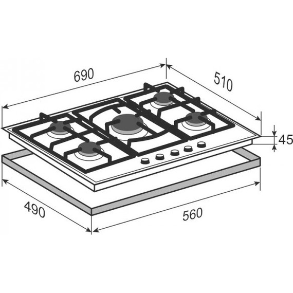 Газовая варочная поверхность Zigmund & Shtain G 16.7 X фото 3