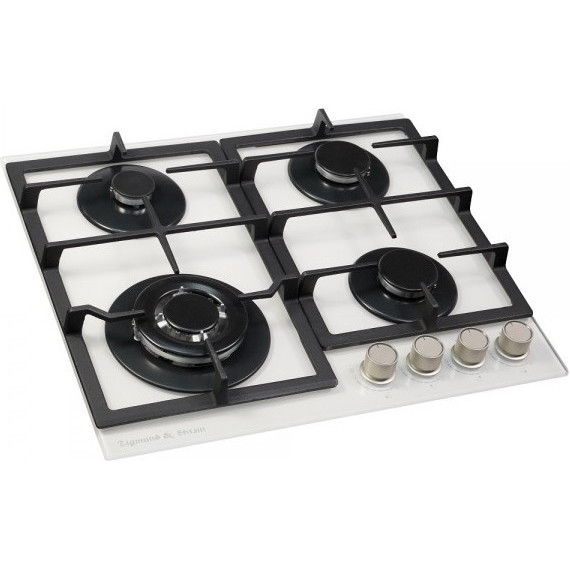 Газовая варочная поверхность Zigmund & Shtain MN 199.61 W (белое стекло) фото 4