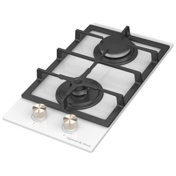 Газовая варочная поверхность Zigmund & Shtain M 26.3 W Domino (белое стекло) фото 2