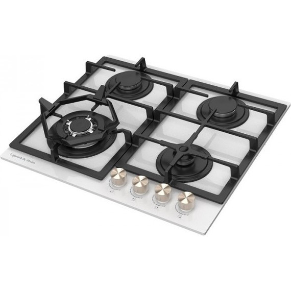 Газовая варочная поверхность Zigmund & Shtain M 26.6 W (белое стекло) фото 2