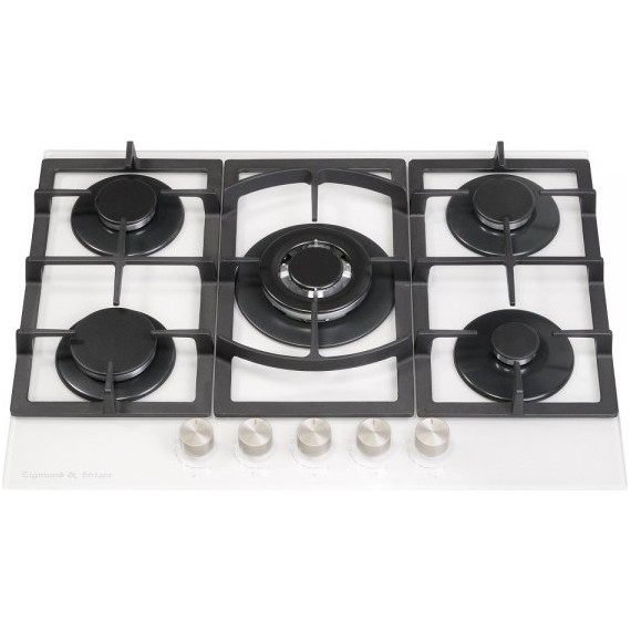 Газовая варочная поверхность Zigmund & Shtain M 26.7 W (белое стекло) фото 2