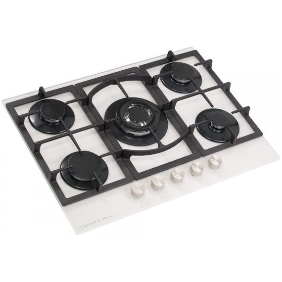 Газовая варочная поверхность Zigmund & Shtain M 26.7 W (белое стекло) фото 3