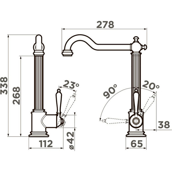 Смеситель для кухни Omoikiri Toshima SI 4994326, античное серебро фото 4