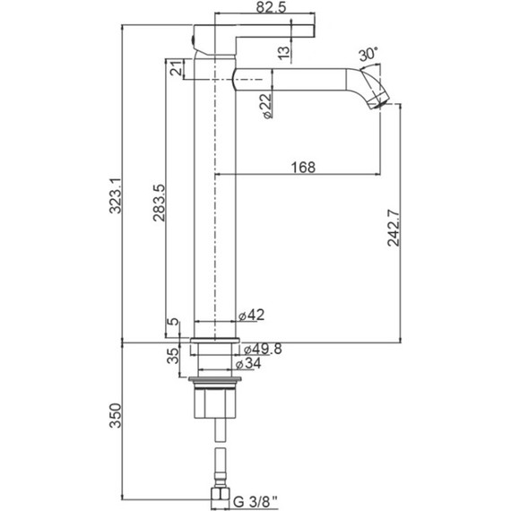 Смеситель для раковины высокий Paini Brera 74PJ205OLL, золото матовое фото 6