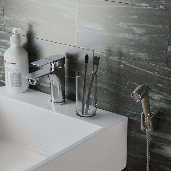 Смеситель для раковины с гигиеническим душем Paini Garda 76CR205/574 фото 2