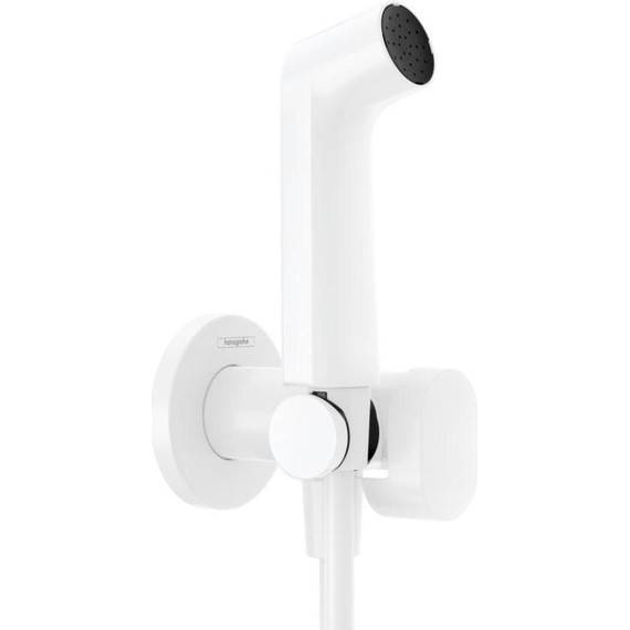 Набор для гигиенического душа Hansgrohe Bidette S 1jet EcoSmart 29232700, белый матовый (без скрытой части) фото 