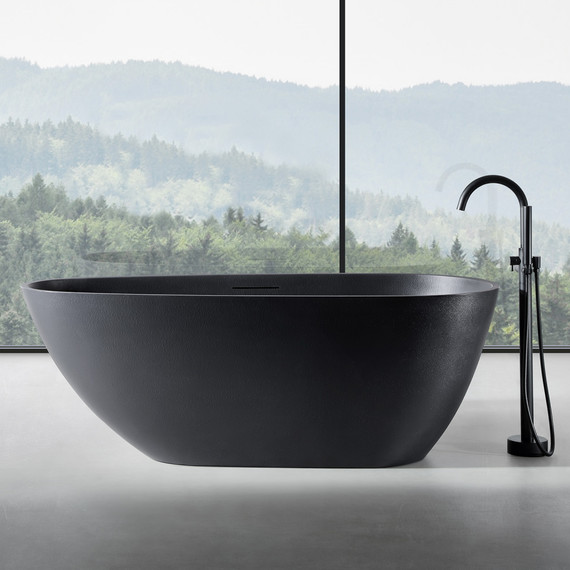 Ванна отдельностоящая Abber Dortmund 170x75 см AM9911B, черный фото 