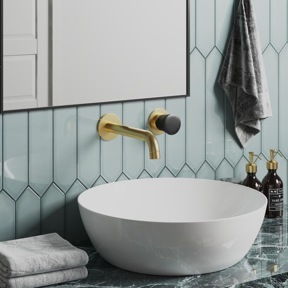 Смеситель для раковины настенный Paini Domus 18PJ208PZ, золото матовое фото 2